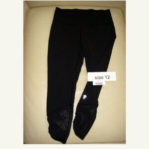 Ivivva Girl by Lululemon 🍋Take Me To Studio Black Crop Nulu Mesh size 12